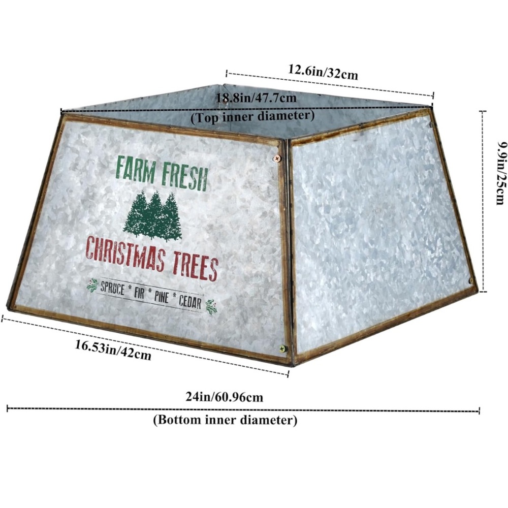 Christmas tree collar skirt metal farmhouse - Picture 6 of 6